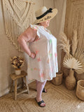 Robe babydoll imprimé fluo