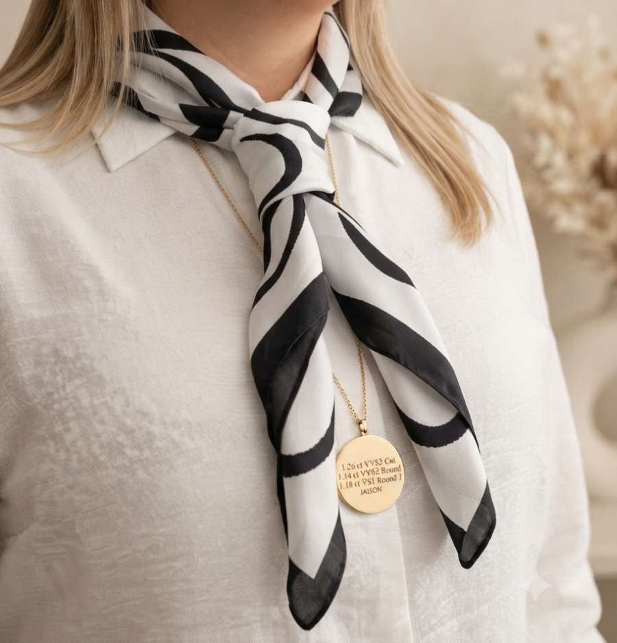 Foulard  femme motif abstrait